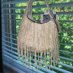 NEW Made in India cream beaded bag 🤍